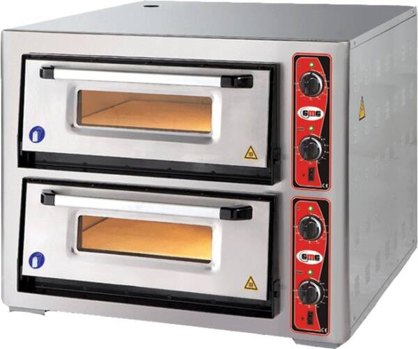 GMG - Pizzaofen PF6262 DE  elektrisch - 4+4x Ø30cm | 10 kW | 400V - Edelstahl 2 Backkammern